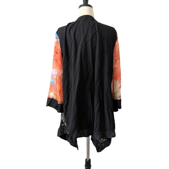 Violet Kay Silk Lace Mixed Media Patchwork Kimono Top Womens 1X Wearable Art - Picture 7 of 9